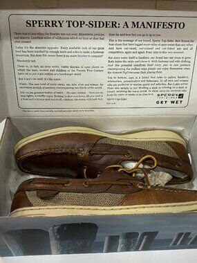 SPERRY BLUEFISH 2 EYE Top Sider Get Wet Boat Shoes Tan Size 8M NEW